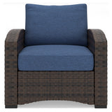 Windglow Blue/Brown Outdoor Lounge Chair With Cushion