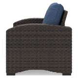 Windglow Blue/Brown Outdoor Lounge Chair With Cushion