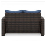 Windglow Blue/Brown Outdoor Loveseat With Cushion