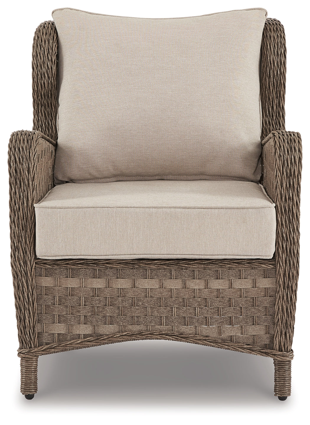 Clear Light Brown Ridge Lounge Chair With Cushion (Set Of 2)