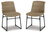 Amaris Brown/Black Outdoor Dining Chair (Set Of 2)