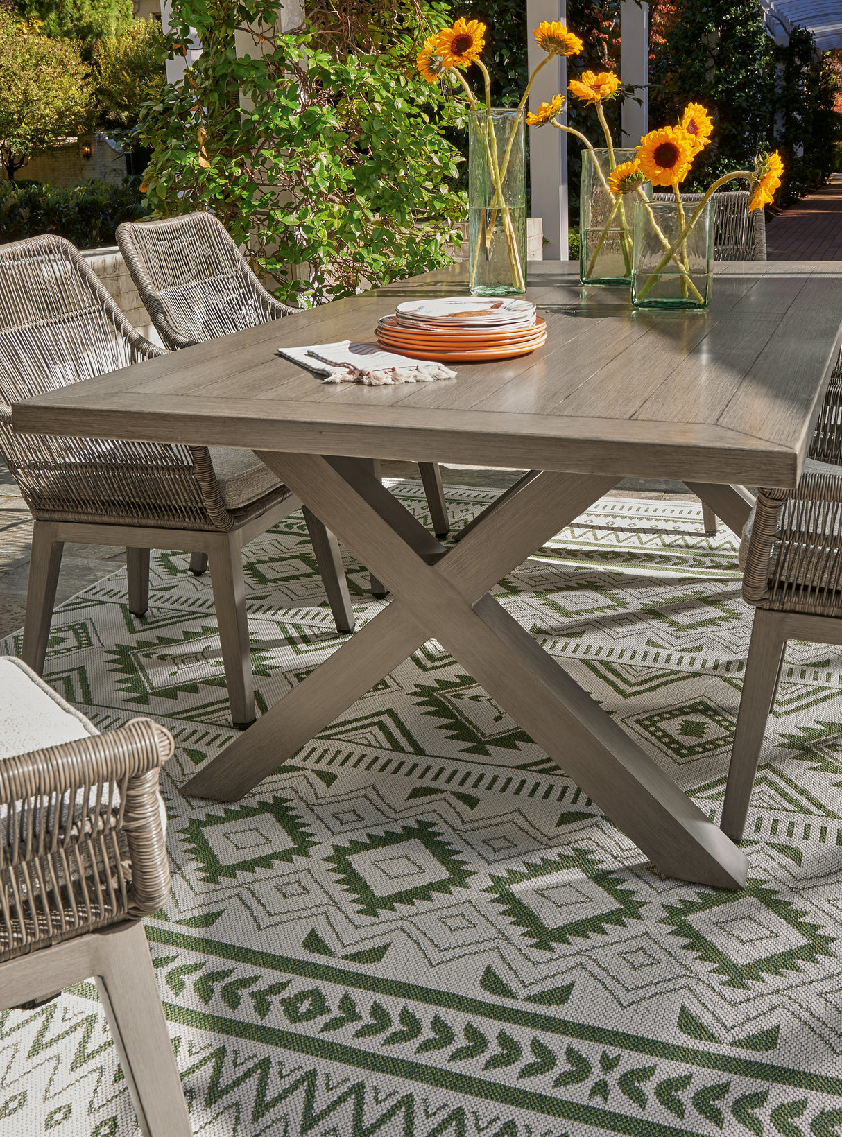 Beach Beige Front Outdoor Dining Table