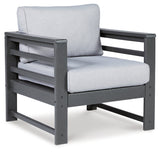 Amora Charcoal Gray Outdoor Lounge Chair With Cushion (Set Of 2)