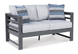 Amora Charcoal Gray Outdoor Sofa With Cushion