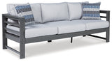 Amora Charcoal Gray Outdoor Sofa With Cushion