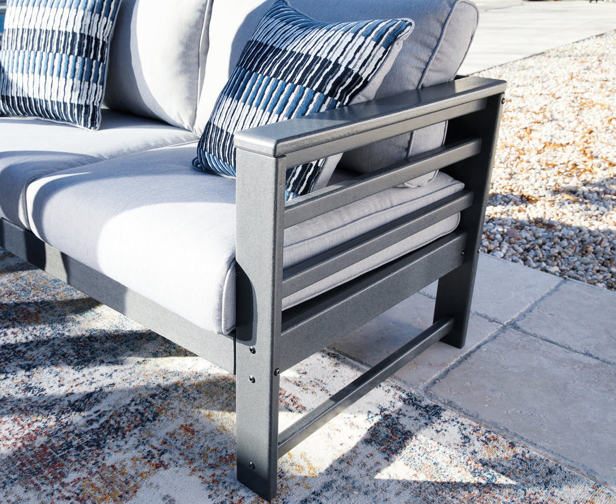 Amora Charcoal Gray Outdoor Sofa With Cushion