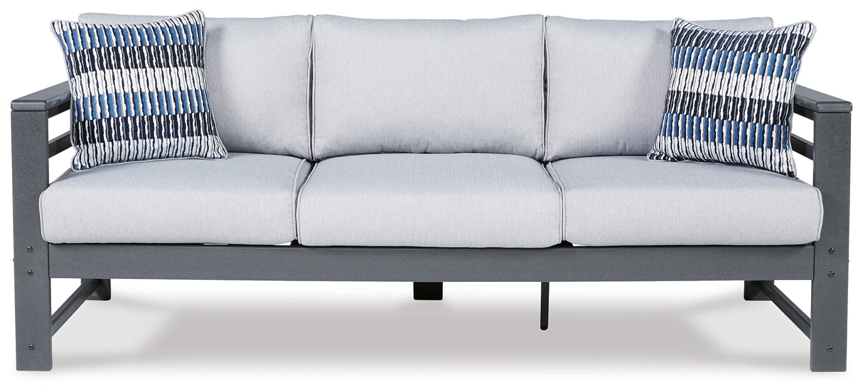 Amora Charcoal Gray Outdoor Sofa With Cushion