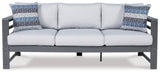 Amora Charcoal Gray Outdoor Sofa With Cushion