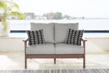 Emmeline Brown/Beige Outdoor Loveseat With Cushion