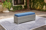 Naples Light Gray Beach Outdoor Bench With Cushion