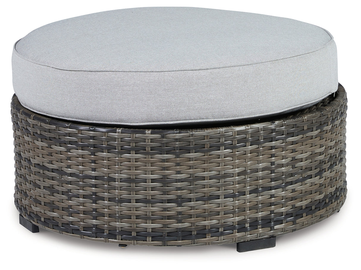 Harbor Gray Court Ottoman With Cushion