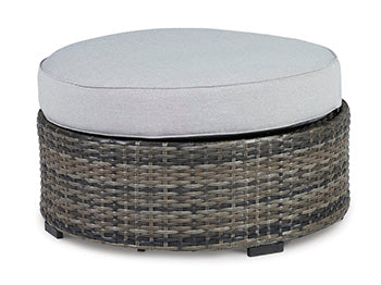 Harbor Gray Court Ottoman With Cushion