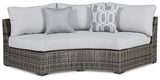 Harbor Gray Court Curved Loveseat With Cushion