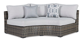 Harbor Gray Court Curved Loveseat With Cushion