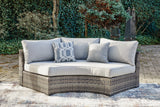 Harbor Gray Court Curved Loveseat With Cushion