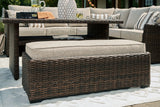 Brook Brown Ranch Outdoor Sofa Sectional/Bench With Cushion (Set Of 3)