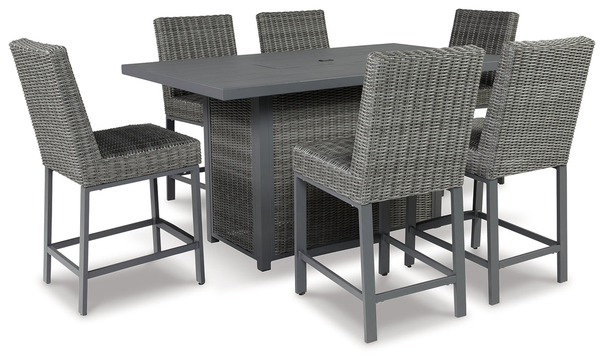 Palazzo Outdoor Counter Height Dining Table with 6 Barstools