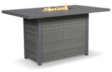 Palazzo Gray Outdoor Bar Table With Fire Pit