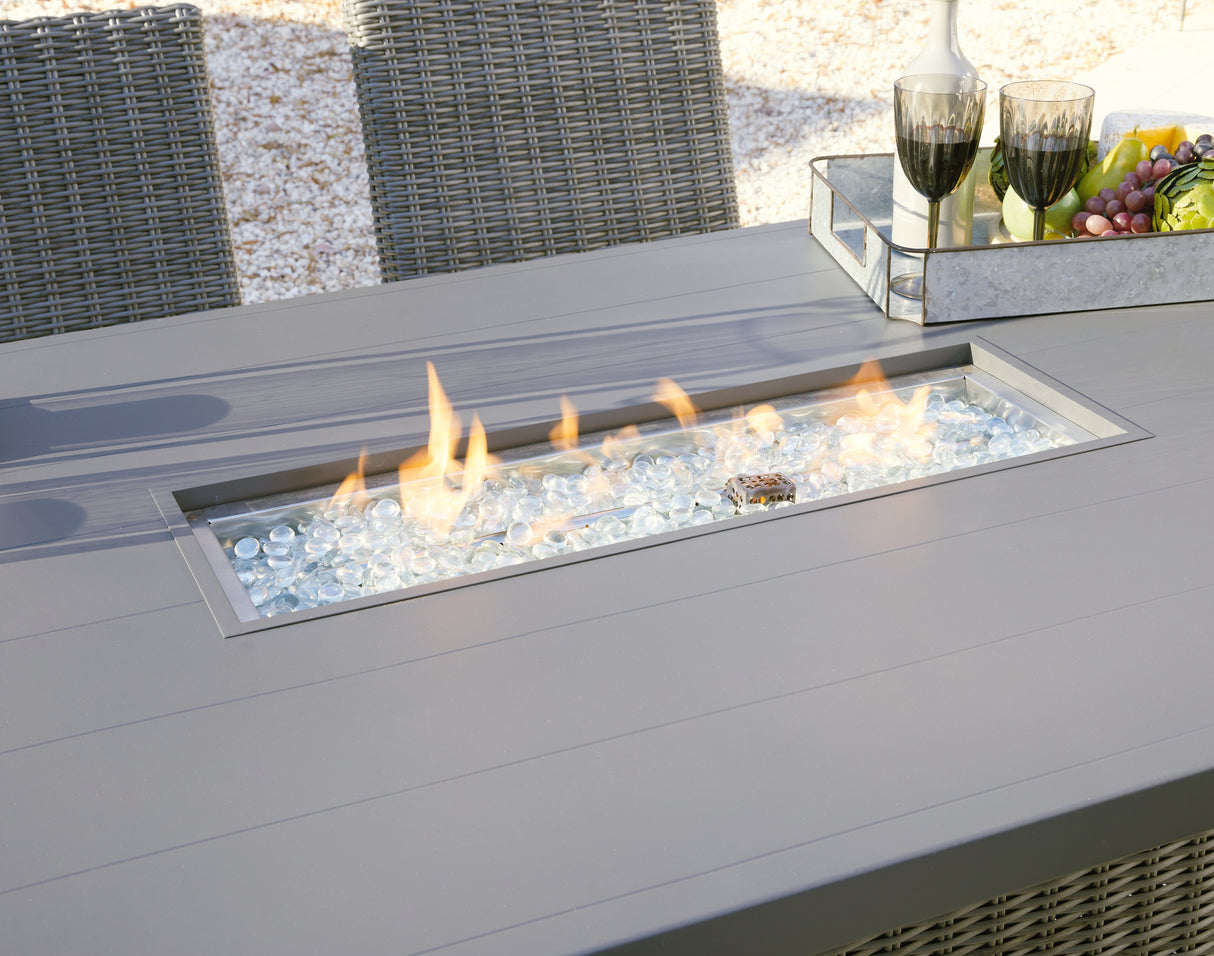 Palazzo Gray Outdoor Bar Table With Fire Pit