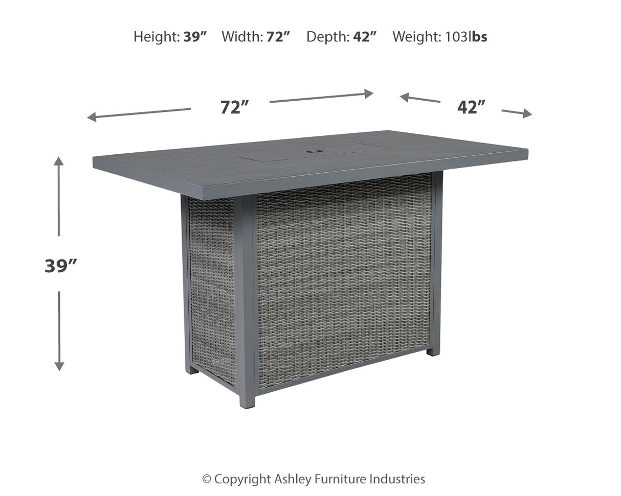 Palazzo Gray Outdoor Bar Table With Fire Pit