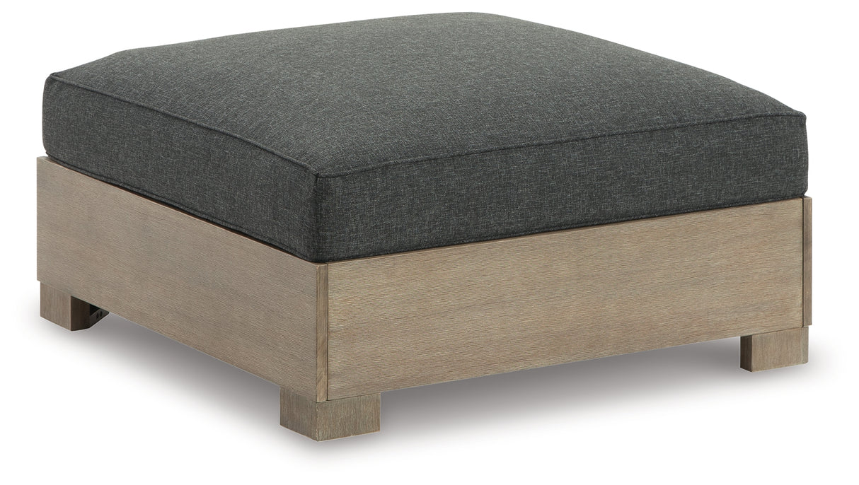 Citrine Brown/Charcoal Park Outdoor Ottoman With Cushion