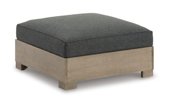 Citrine Brown/Charcoal Park Outdoor Ottoman With Cushion