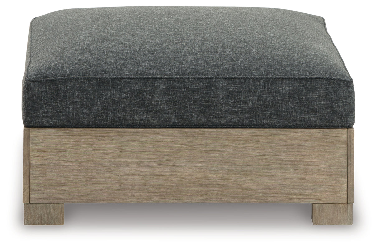 Citrine Brown/Charcoal Park Outdoor Ottoman With Cushion