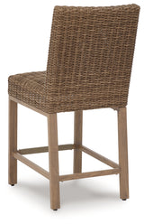 Walton Driftwood Bridge Outdoor Bar Stool (Set Of 2)