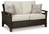 Paradise Medium Brown Trail Loveseat With Cushion