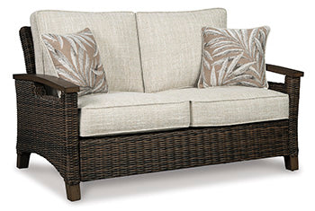 Paradise Medium Brown Trail Loveseat With Cushion