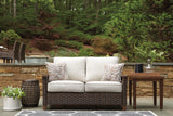 Paradise Medium Brown Trail Loveseat With Cushion