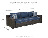 Grasson Brown/Blue Lane Sofa With Cushion