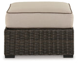 Coastline Brown Bay Outdoor Ottoman With Cushion