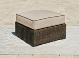 Coastline Brown Bay Outdoor Ottoman With Cushion