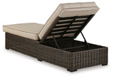 Coastline Brown Bay Outdoor Chaise Lounge With Cushion