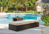 Coastline Brown Bay Outdoor Chaise Lounge With Cushion