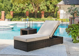 Coastline Brown Bay Outdoor Chaise Lounge With Cushion