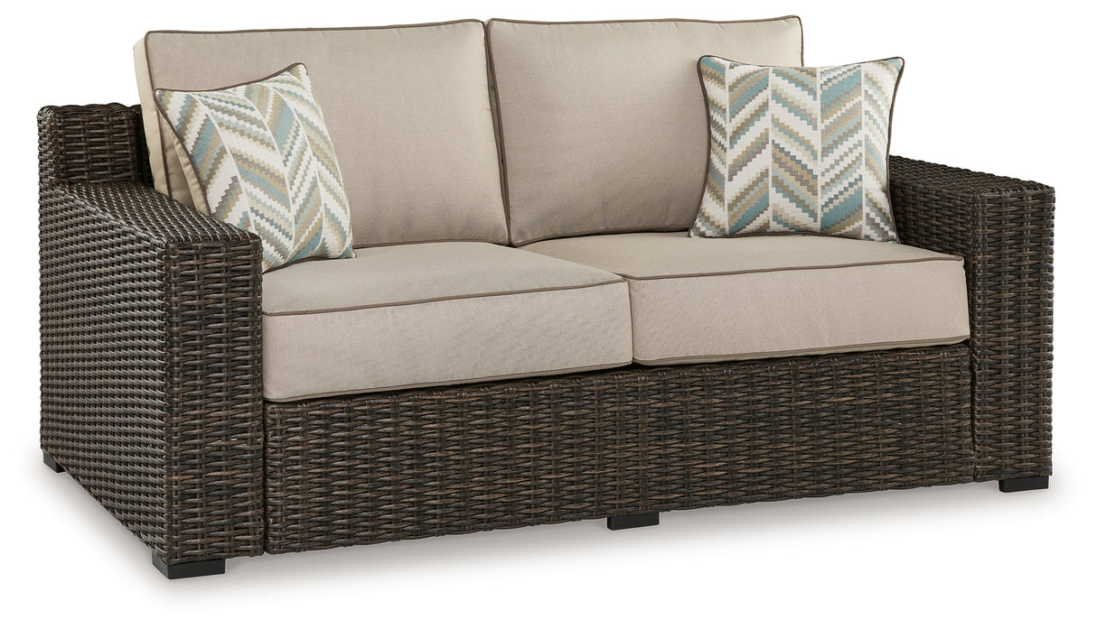 Coastline Brown Bay Outdoor Loveseat With Cushion