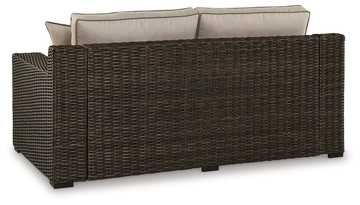 Coastline Brown Bay Outdoor Loveseat With Cushion