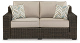 Coastline Brown Bay Outdoor Loveseat With Cushion