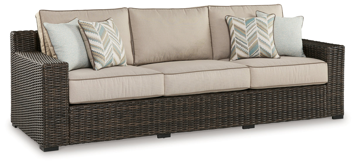 Coastline Brown Bay Outdoor Sofa With Cushion