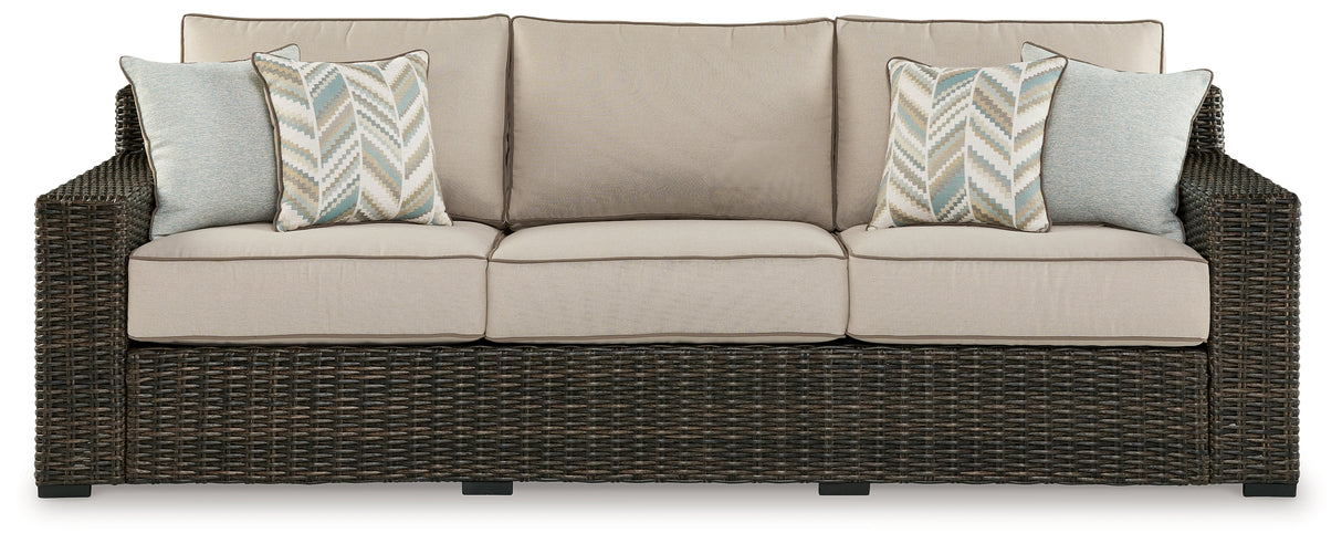 Coastline Brown Bay Outdoor Sofa With Cushion