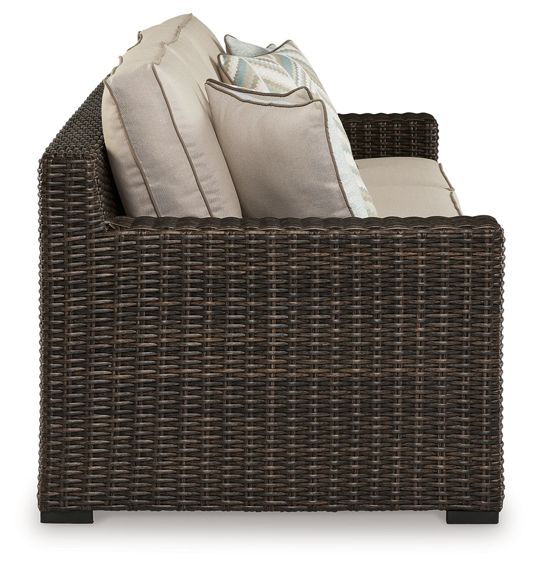 Coastline Brown Bay Outdoor Sofa With Cushion