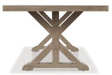 Beachcroft Beige Dining Table With Umbrella Option