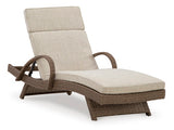 Beachcroft Beige Outdoor Chaise Lounge With Cushion