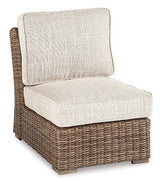 Beachcroft Beige Armless Chair With Cushion