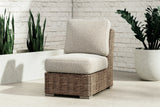 Beachcroft Beige Armless Chair With Cushion