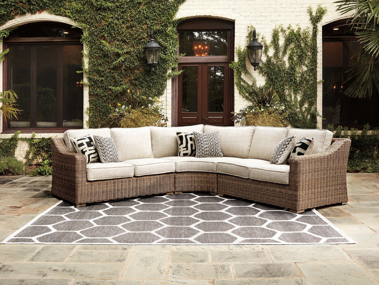 Beachcroft 3-Piece Outdoor Sectional with Coffee Table and 2 End Tables