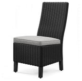 Beachcroft Black/Light Gray Outdoor Side Chair With Cushion (Set Of 2)