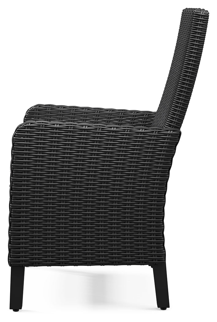 Beachcroft Black/Light Gray Outdoor Arm Chair with Cushion (Set of 2)